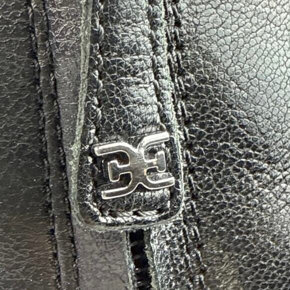 Sam Edelman Winnie Black Faux leather Block Heel Square Toe Bootie Boots Size 9 - Picture 6 of 6